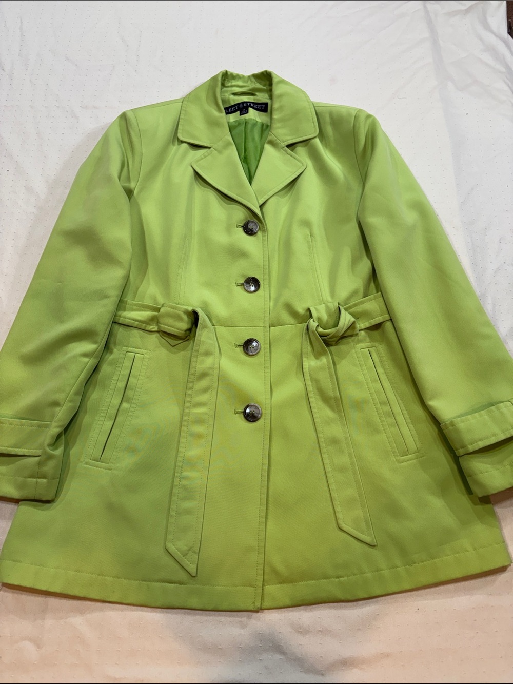 Liz Claiborne Lime Green Belted Trench Coat dozen